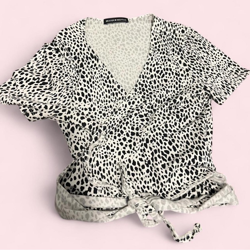 2 x Brandy Melville Tops- Animal print + lilac spaghetti strap